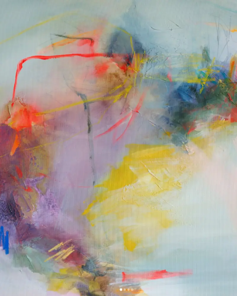 Abstract work by Jaime Danielle: autonomous islands of colour structured by sharp, powerful lines acting as an energetic frame.